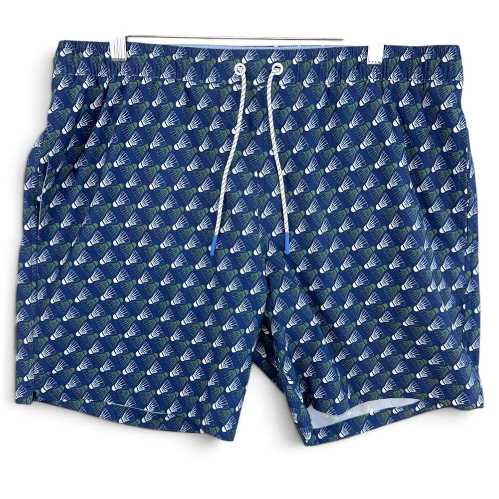 Bonobos Swim Trunks Men's L Badminton Shuttlecock Pockets Vacation Resortwear